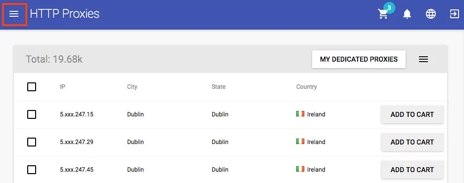 Proxy Dashboard