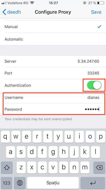 IOS Proxy Authentication